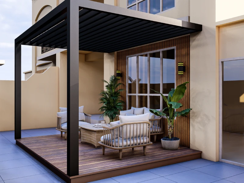 פרגולה חשמלית מאלומיניום